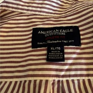 American Eagle Athletic Fit Striped Shirt